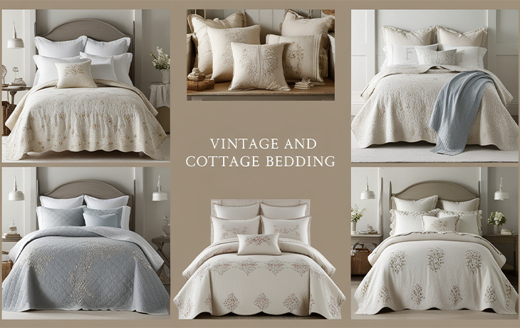 Vintage and Cottage style bedding from Lush Decor for a cozy, timeless look.